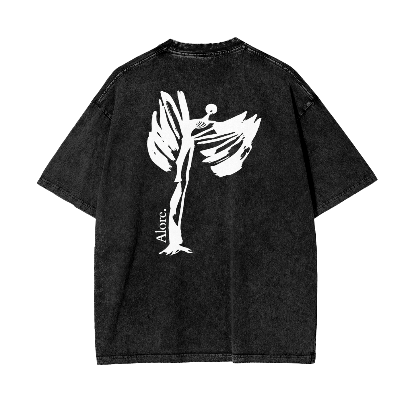 Grey Washed 'Angel' Tee - Oversized ONLINE EXCLUSIVE