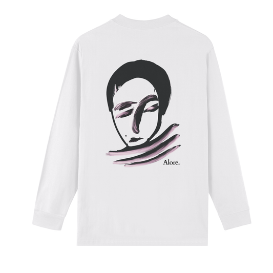 White 'Ana' Long sleeve Skate Tee