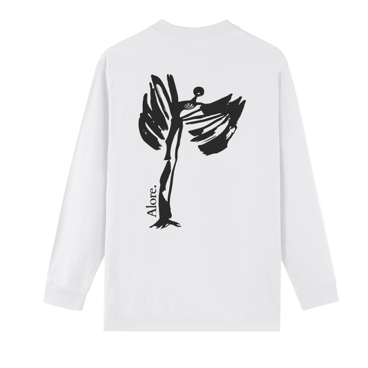 White 'Angel' Long sleeve Skate Tee